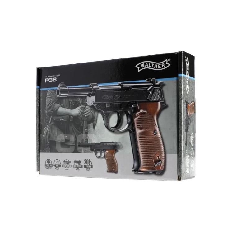 PISTolet WALTHER P38 BLACK CO2 CAL BB/4.5