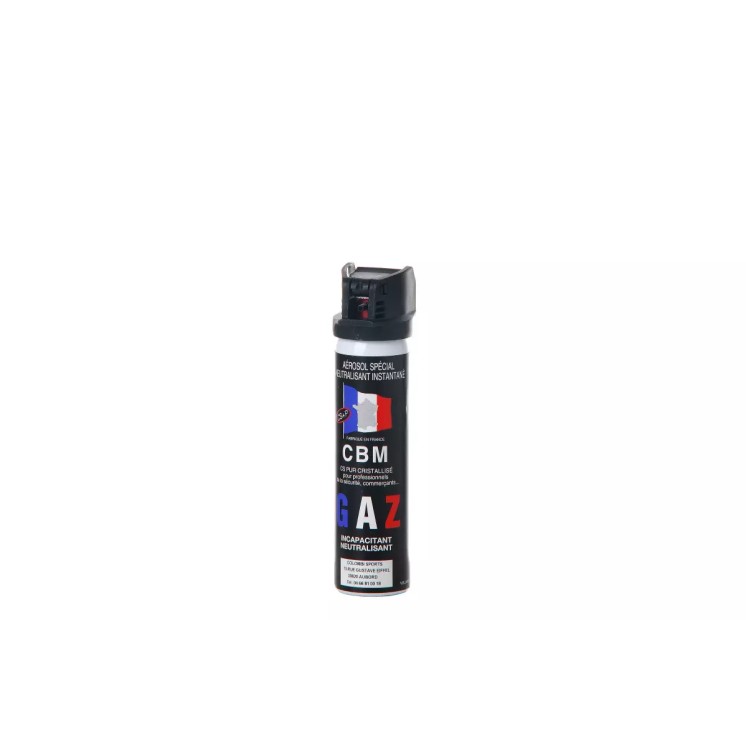 Bombe CS – Gaz Lacrymogène 75 ml (Clapet de Sécurité)